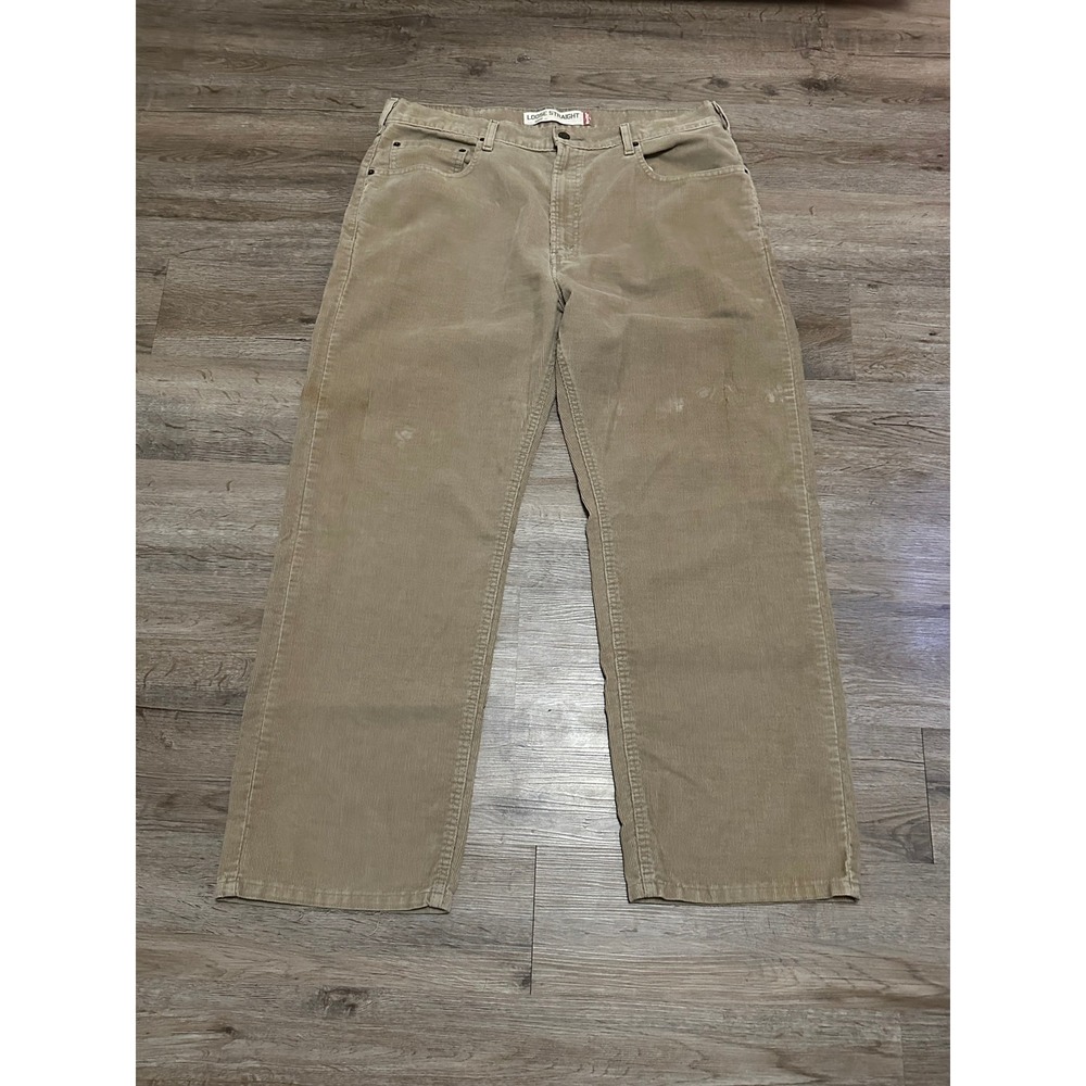 Levis 569 Loose Straight‎ Corduroy Pants Mens 36x30 Tan Baggy